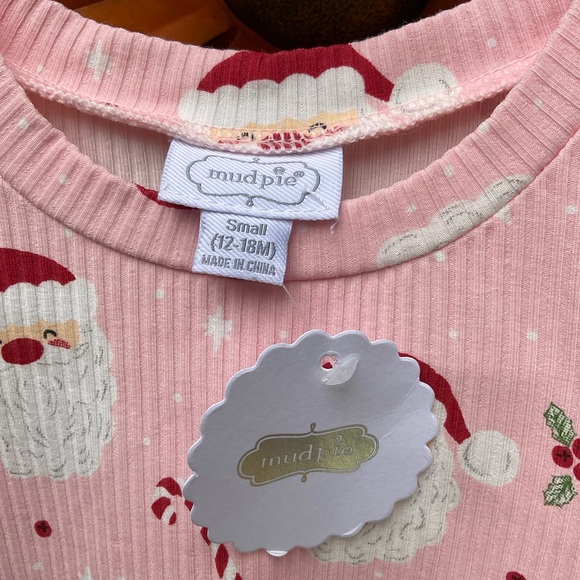 NWT Mud Pie Pink Santa Print Dress Size small 
12/18 months - Picture 4 of 5